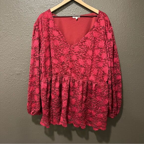 Maurice’s plus size lace long sleeve blouse 4X - Picture 2 of 12